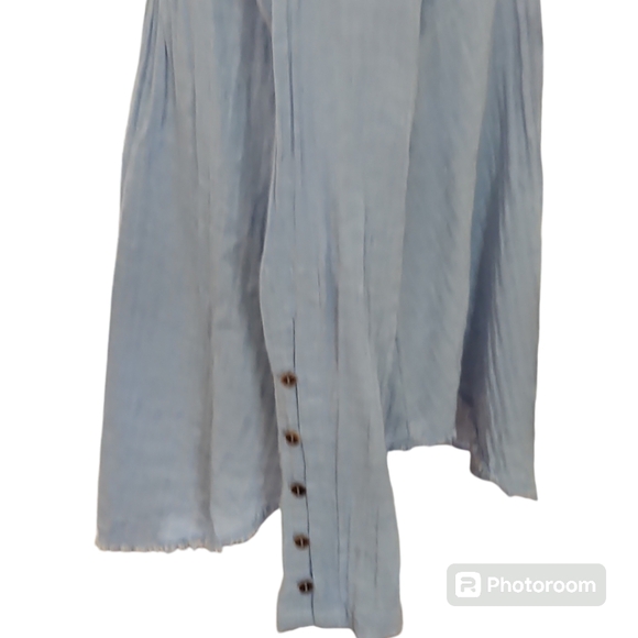 Free People Blue Sand Dune Long Sleeve Henley - Picture 4 of 7